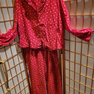 Liz Claiborne Red Star Pattern Pajama Set